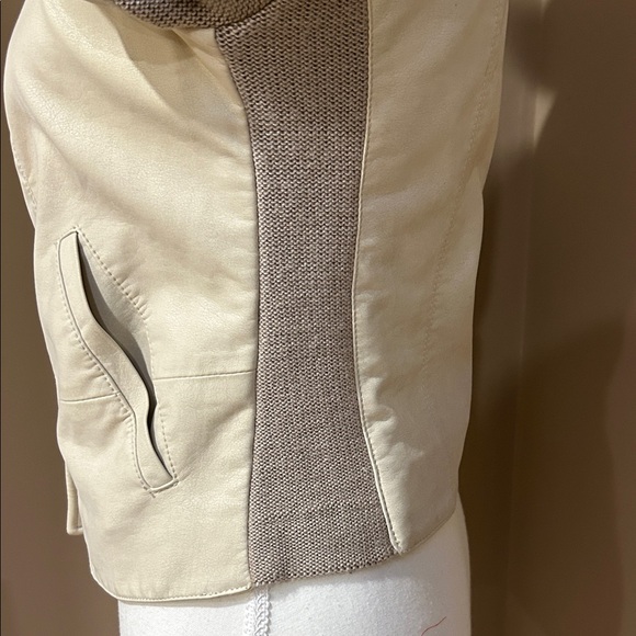 Free People Cream Vegan Leather Bomber Jacket - Picture 10 of 15